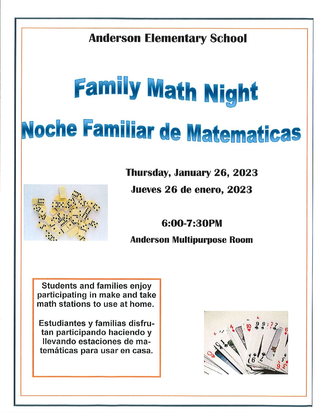 Family Math Night-January 26