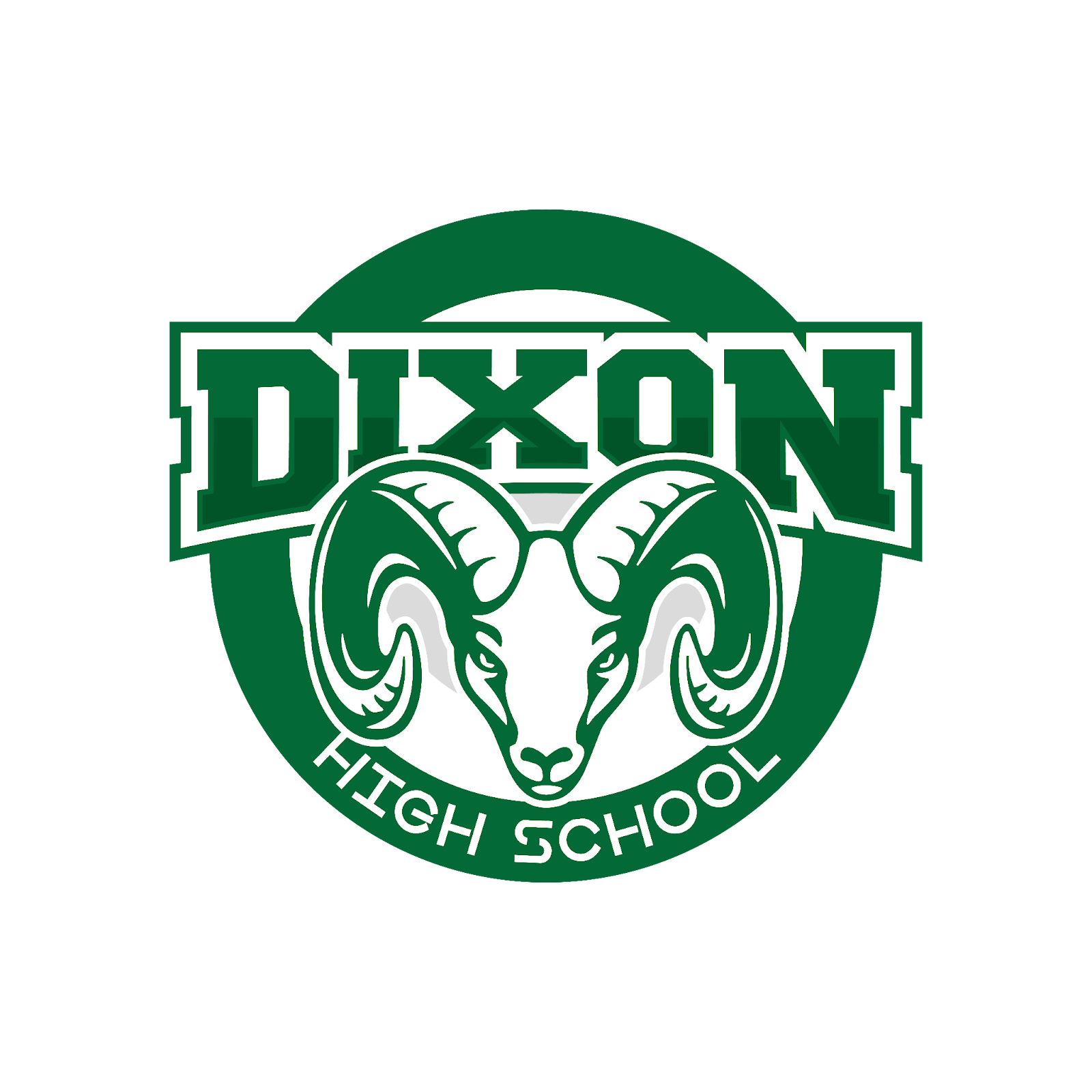 Dixon High School ram logo