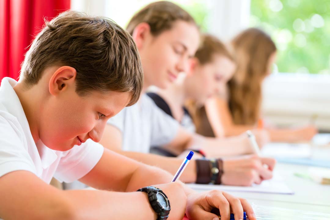 Students working at their desks