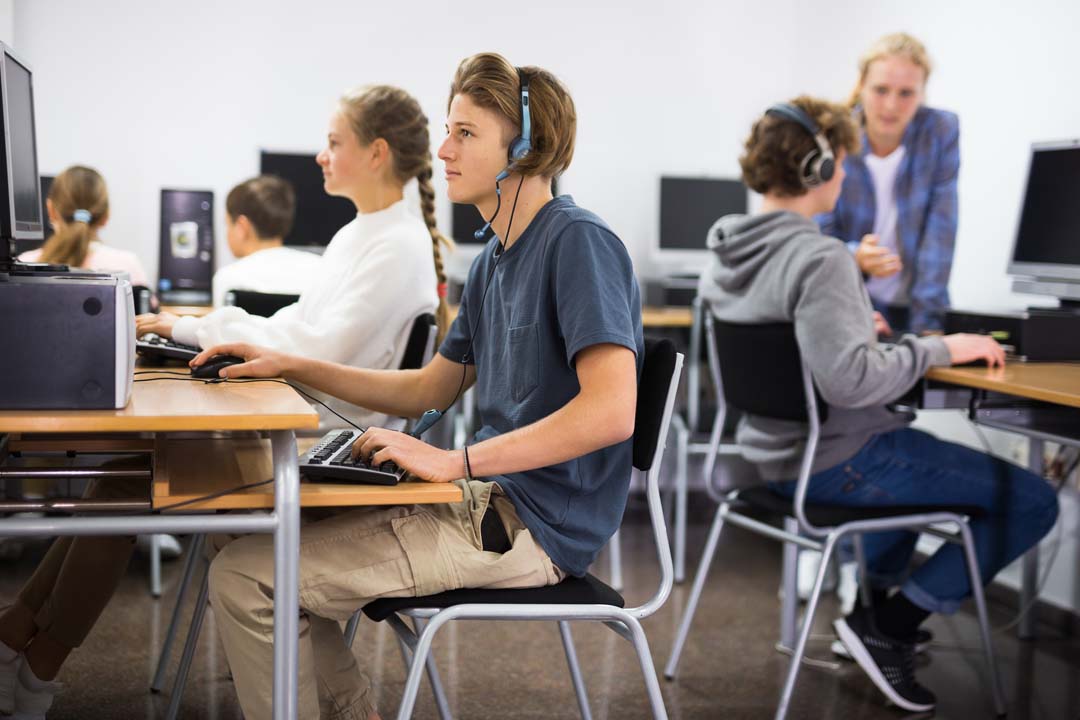 Students working in computer lab