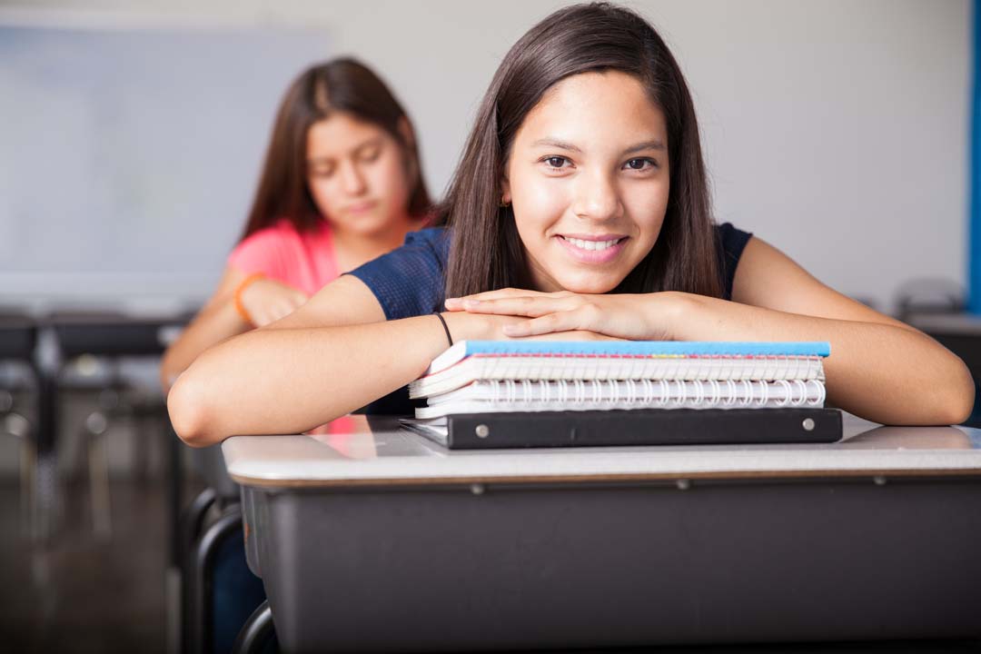 Student sitting in class