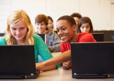 Two students using computers