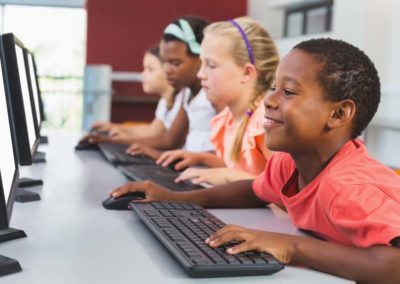 students working on computers