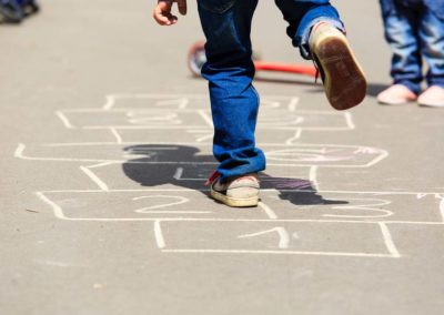 Playing hopscotch