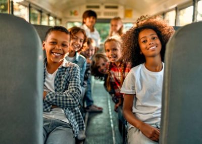 Student on a school bus