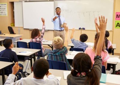 Teacher in front of a classroom of students