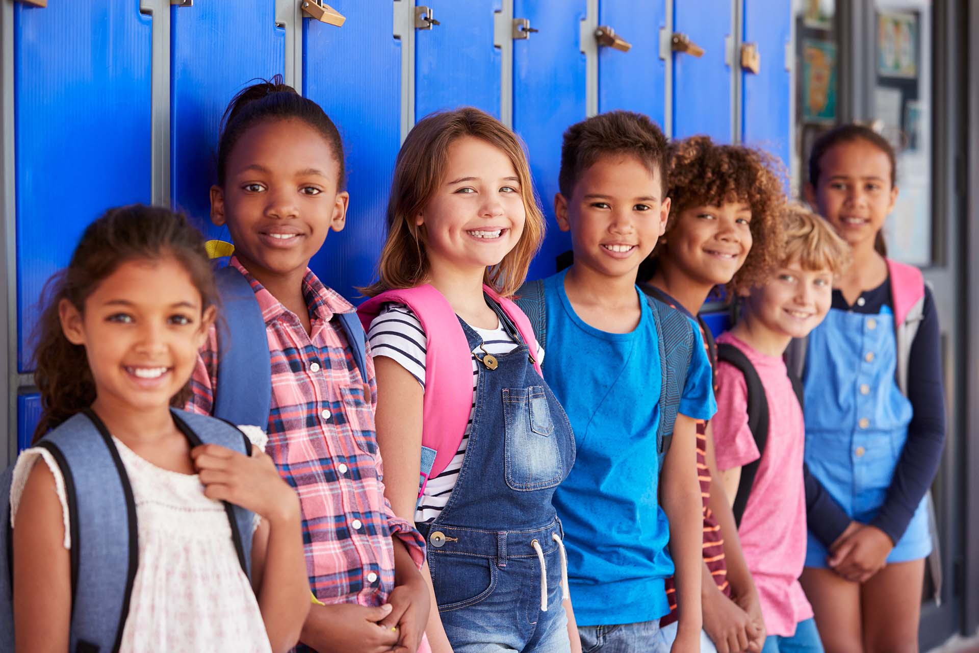 Students at lockers