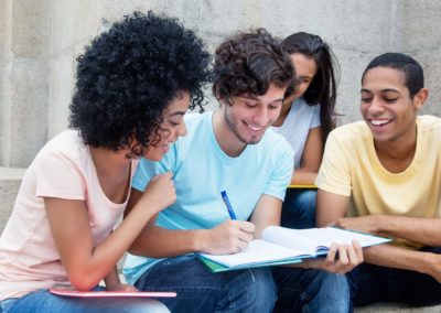 Students studying