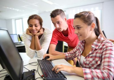 Group of students in computer's laboratory