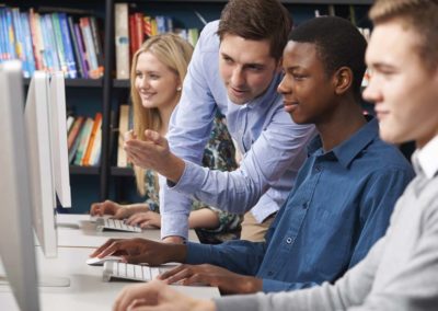 Students and instructor in computer lab